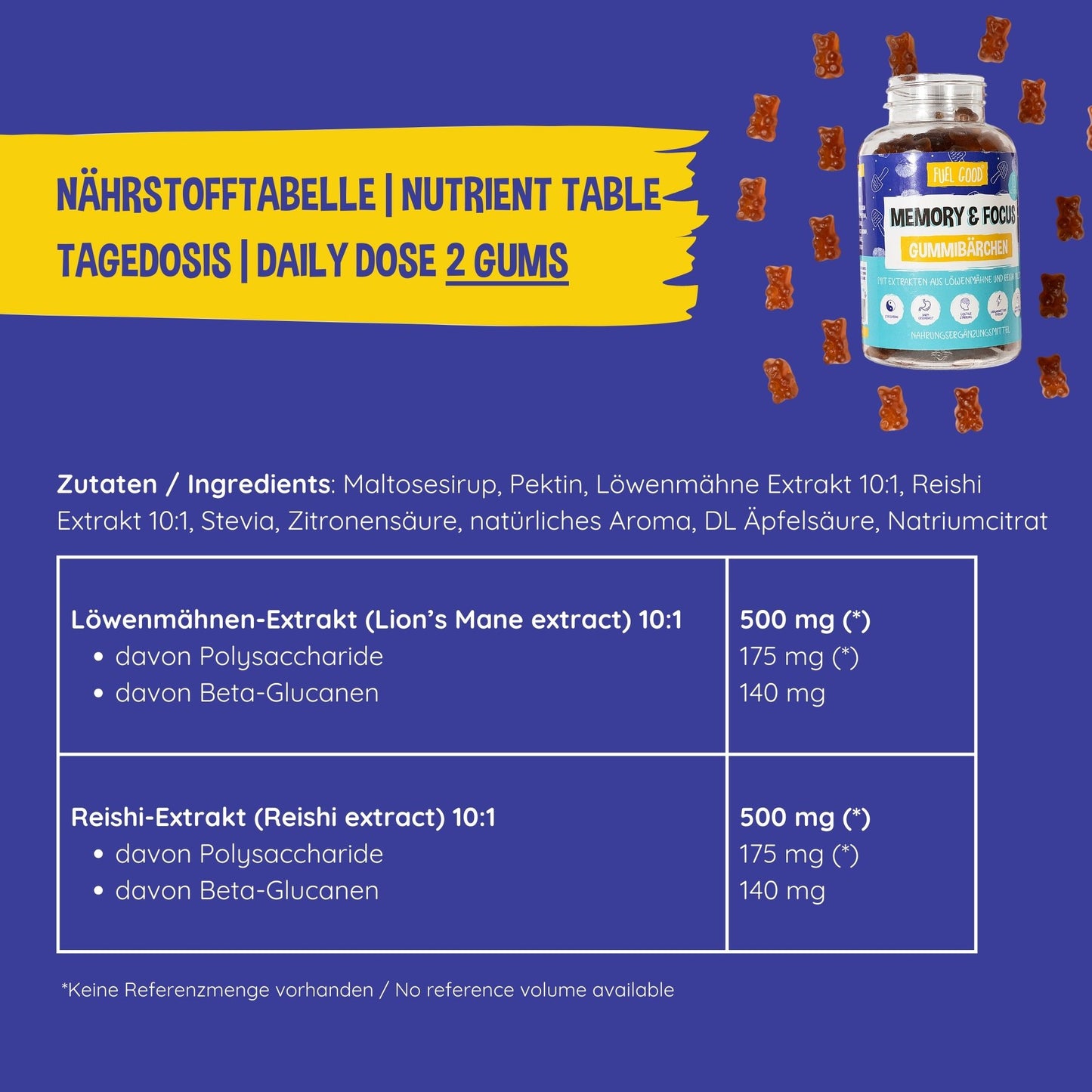 Memory & Focus Gummibärchen 60 Stück